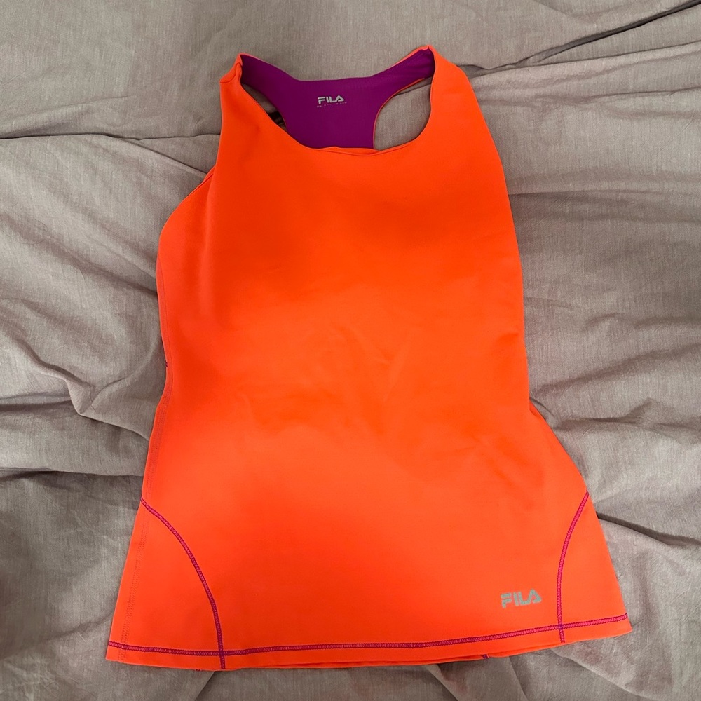 FILA • Hot Pink Racerback Athletic Tank • S/M • Built in Bra • Used (Like New)